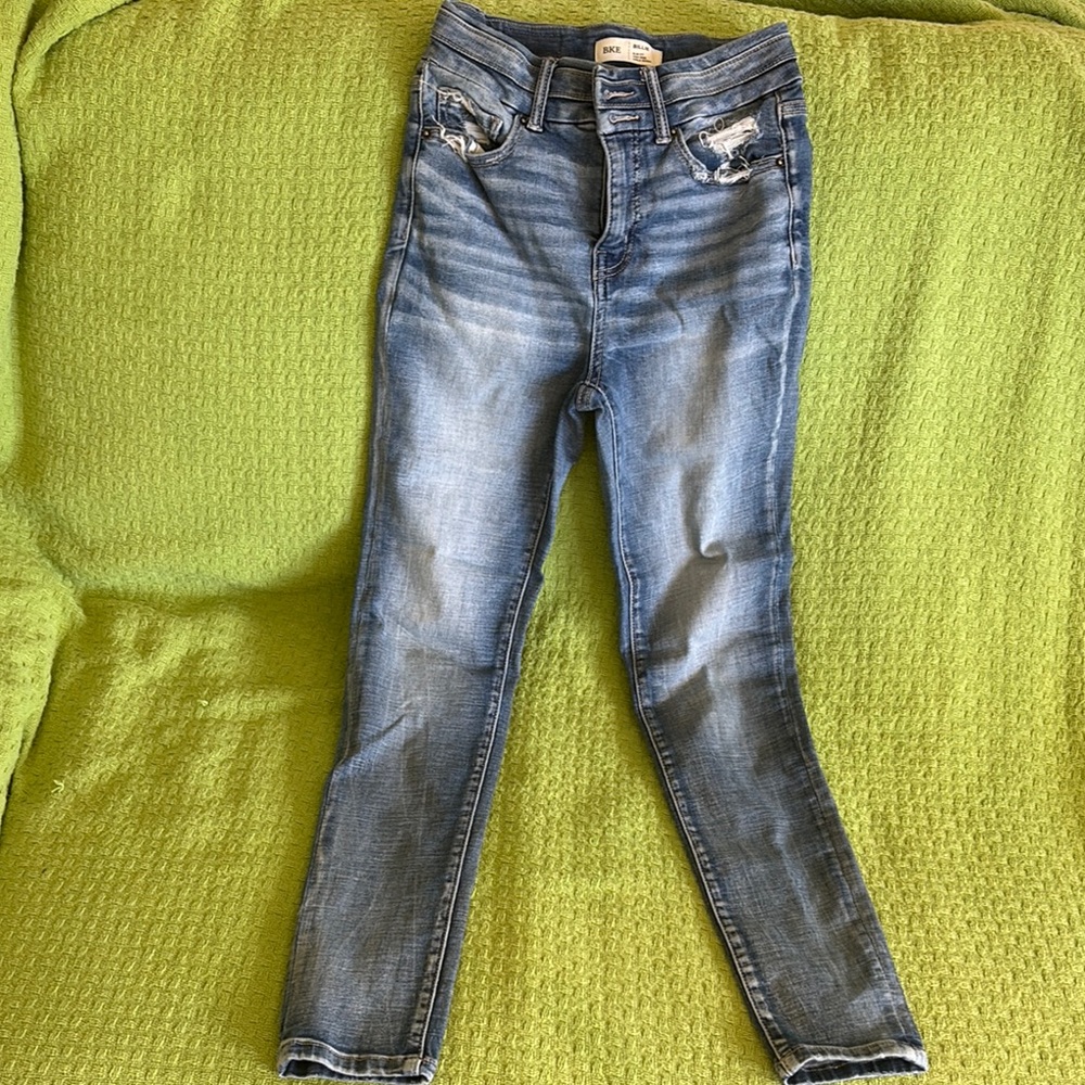 BKE High Rise Skinny Jeans in Classic Blue